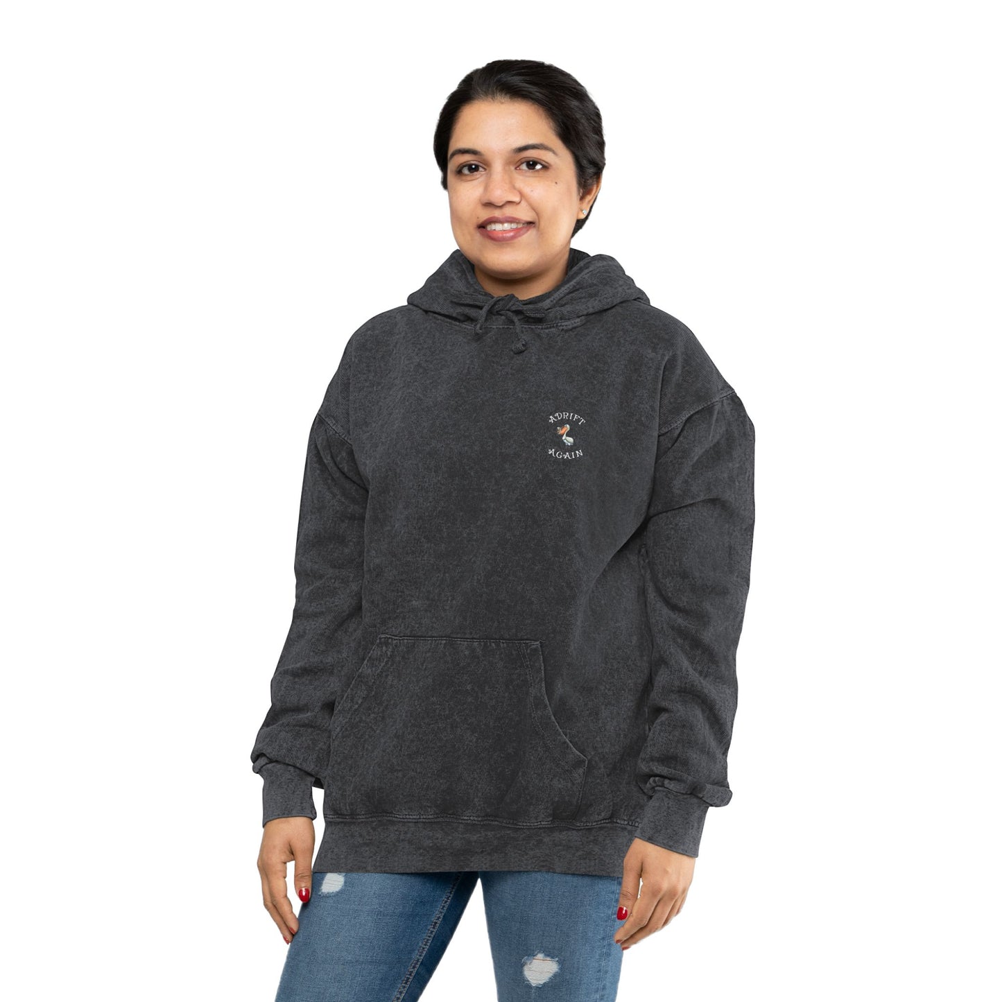 Sea Of Serenity, Unisex Mineral Wash Hoodie (Grey)