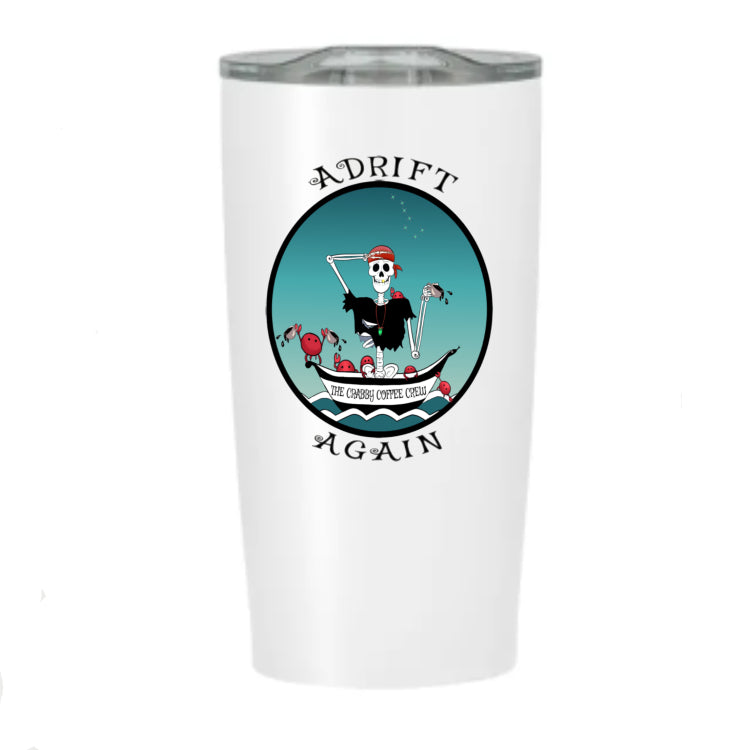 The Crabby Coffee Crew, Stainless Steel Tumbler, White