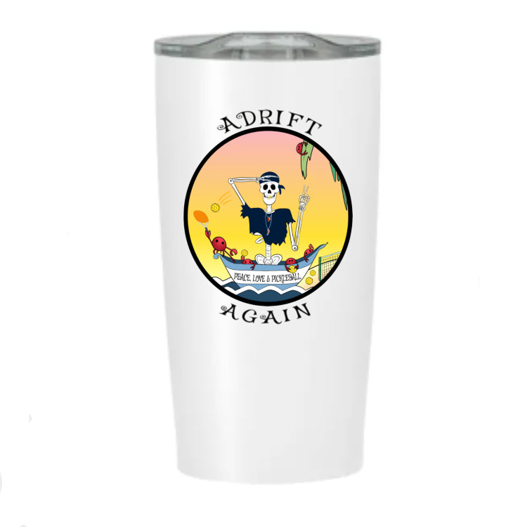 Peace, Love & Pickleball, Stainless Steel Tumbler, White