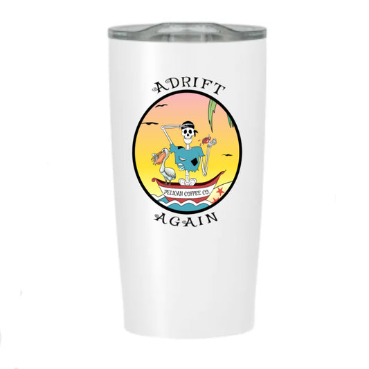 Pelican Coffee Co., Stainless Steel Tumbler, White