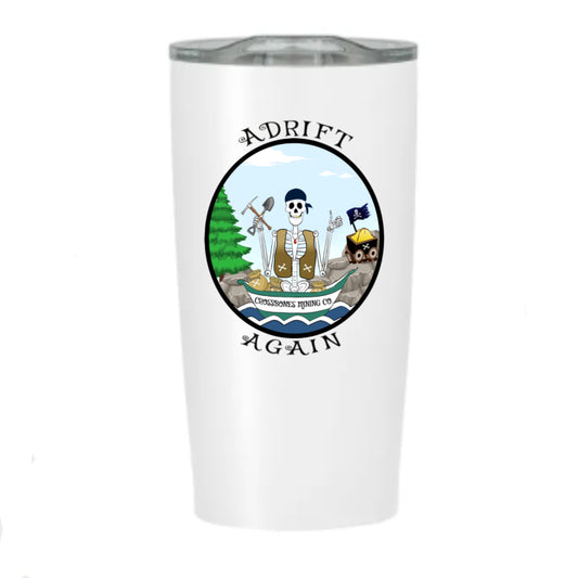 Crossbones Mining Co., Stainless Steel Tumbler, White