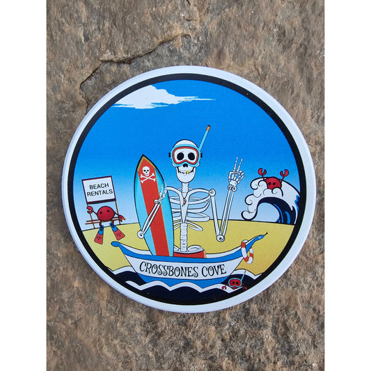 Crossbones Cove, Ceramic Stone Coasters (Set of Four)