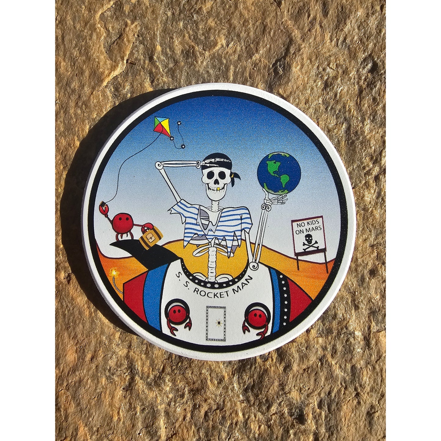 S. S. Rocket Man, Ceramic Stone Coasters (Set of Four)