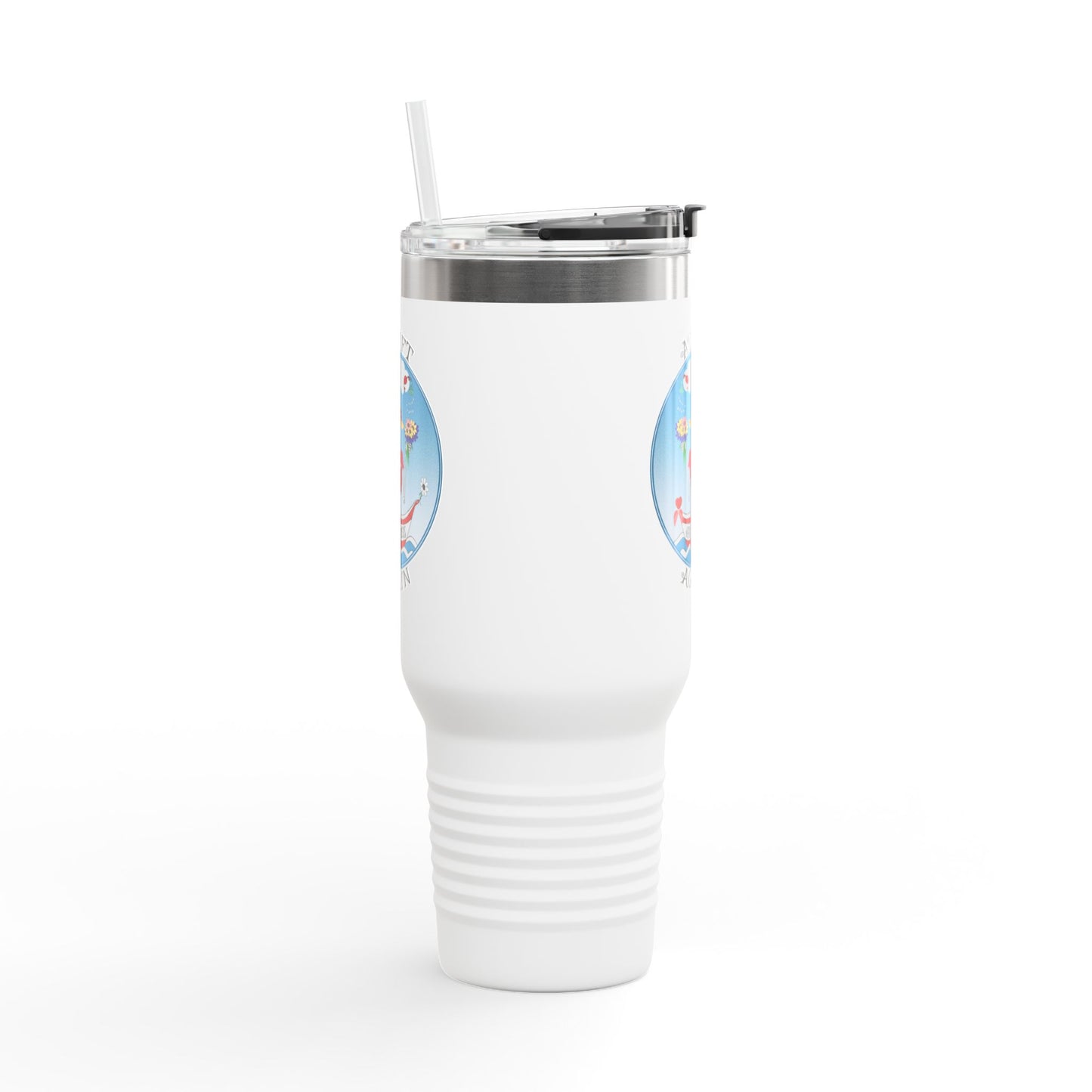 April Showers Insulated Travel Mug, 40oz, Blue or White