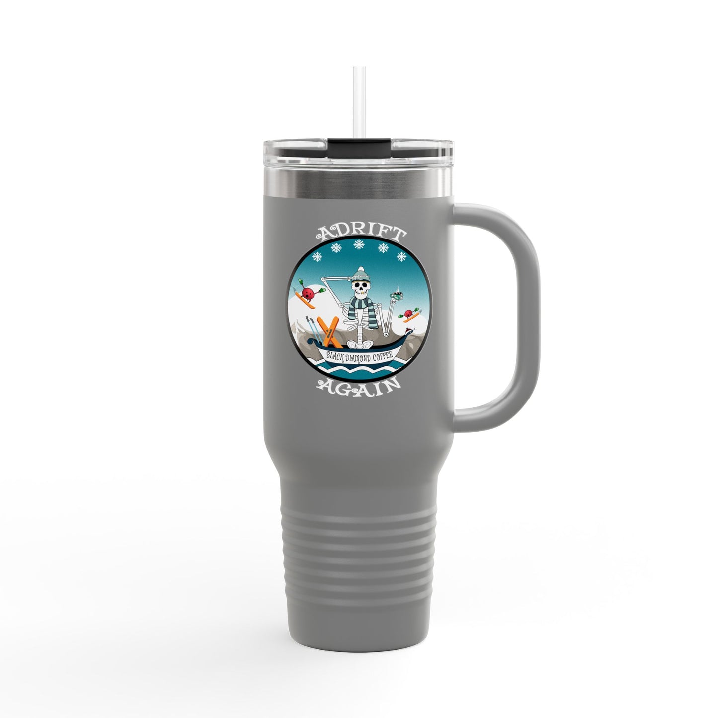 Black Diamond Coffee Insulated Travel Mug, 40oz, Black, White or Gray