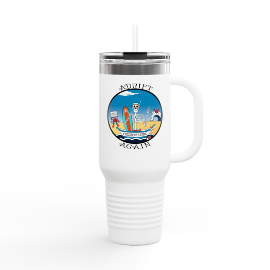 Crossbones Cove Insulated Travel Mug, 40oz, White, Black or Blue