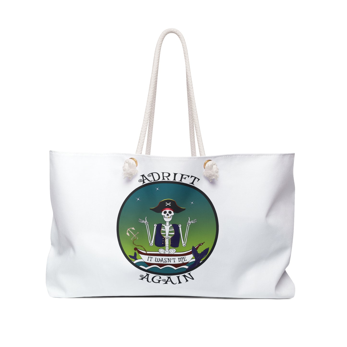 Adrift Again It Wasn't Me Canvas Tote (Black or White)