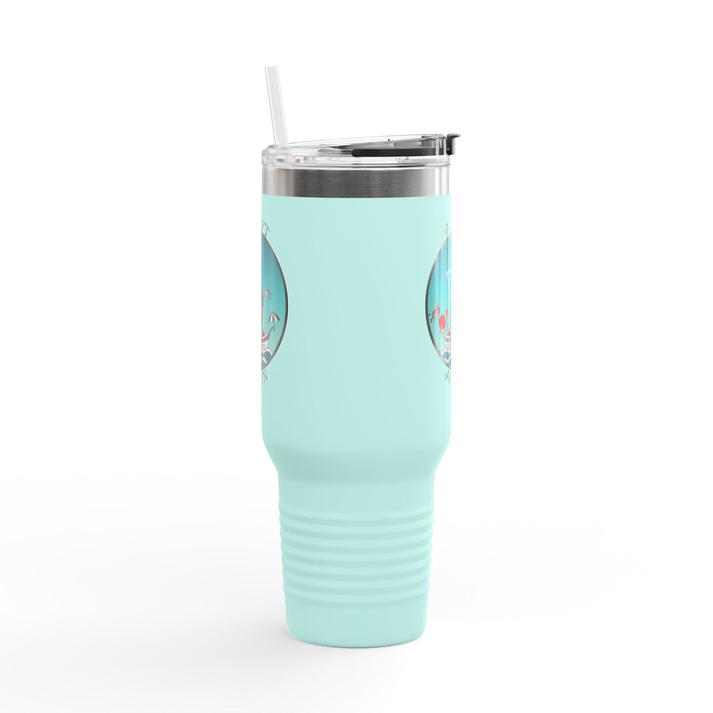 The Crabby Coffee Crew Insulated Travel Mug, 40oz, Teal or Black