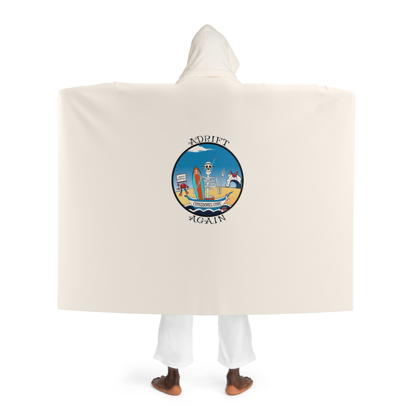 Crossbones Cove Hooded Sherpa Fleece Blanket