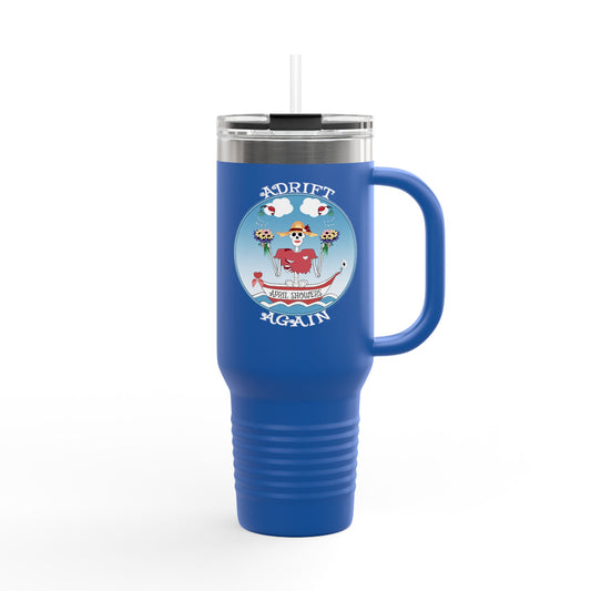 April Showers Insulated Travel Mug, 40oz, Blue or White