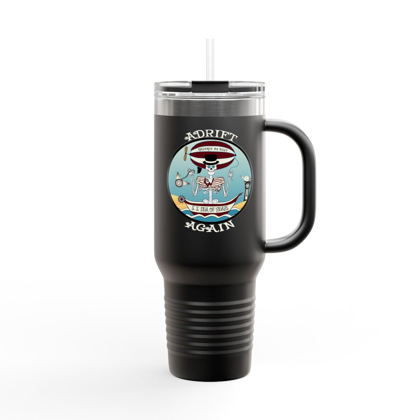 S. S. Sea Of Years Insulated Travel Mug, 40oz, Gray or Black