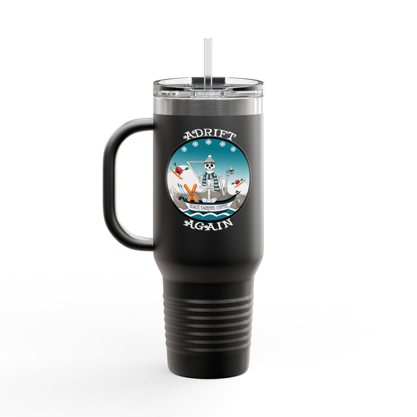 Black Diamond Coffee Insulated Travel Mug, 40oz, Black, White or Gray