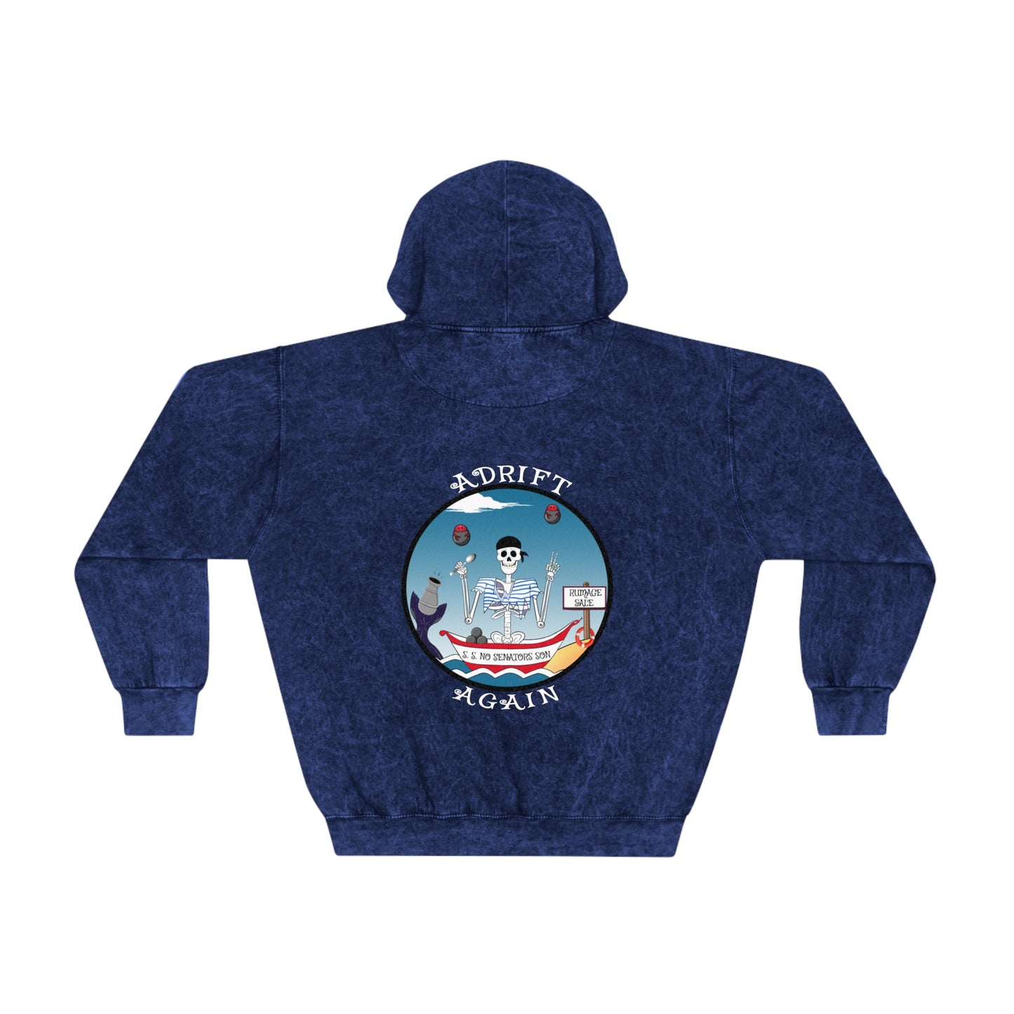 S. S. No Senators Son, Unisex Mineral Wash Hoodie (In Blue or Grey)