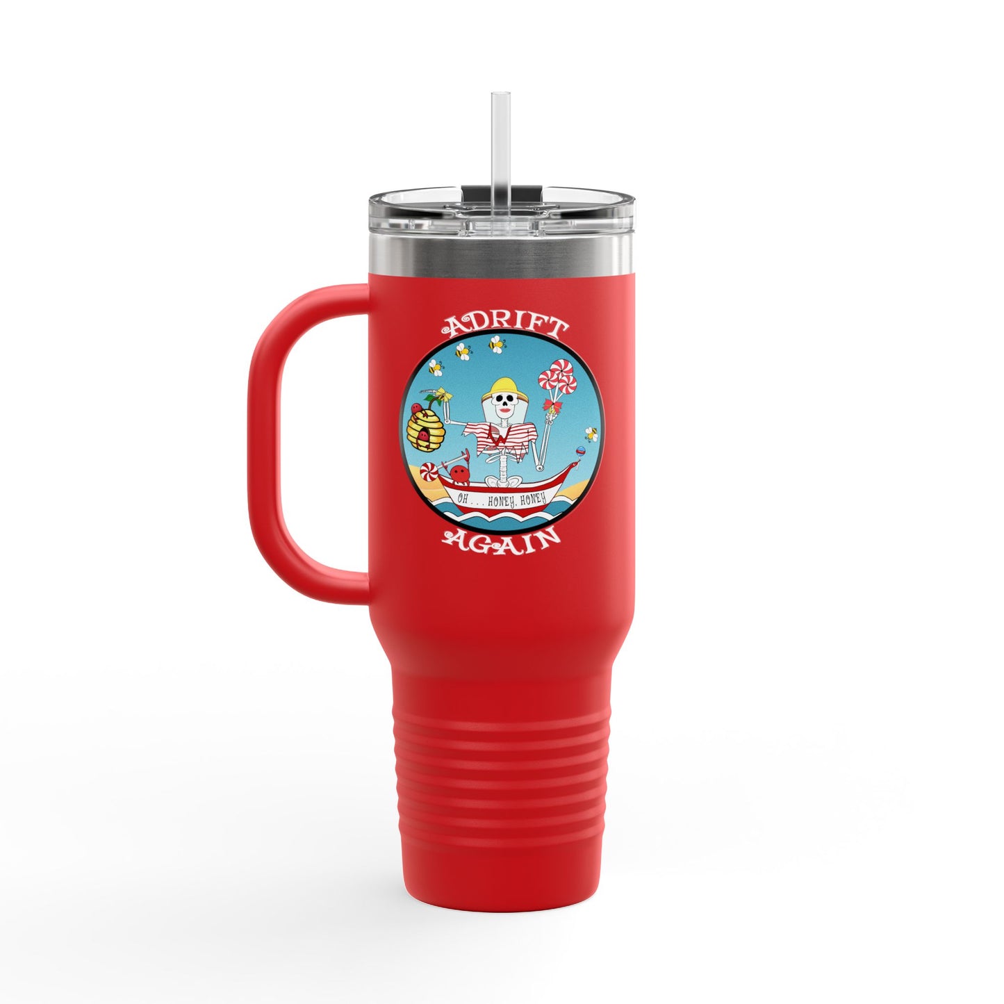 Oh . . . Honey, Honey Insulated Travel Mug, 40oz, Red, White, Black or Blue