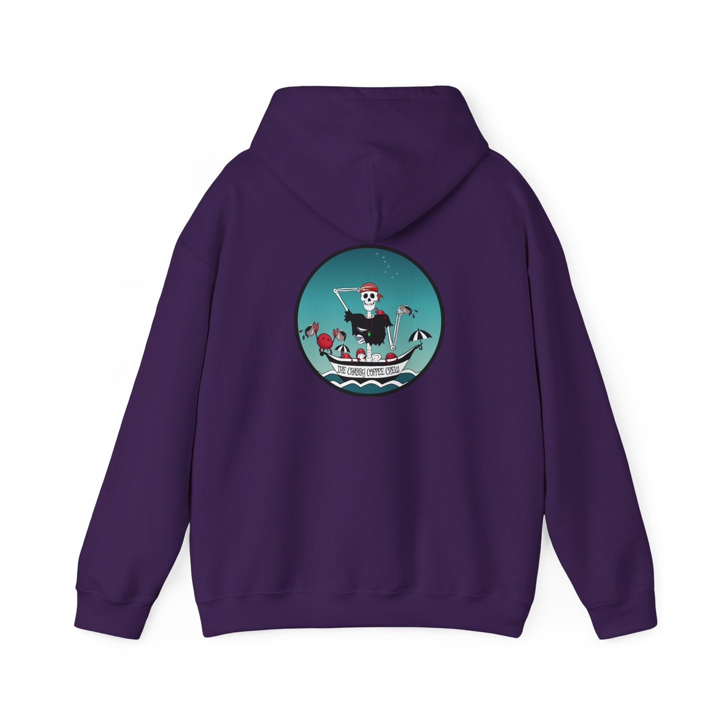 The Crabby Coffee Crew, The Classic All Day Hooded Sweatshirt, Purple, Antique Cherry Red, Sand, Indigo Blue, Graphite Heather & Heather Sport Dark Navy