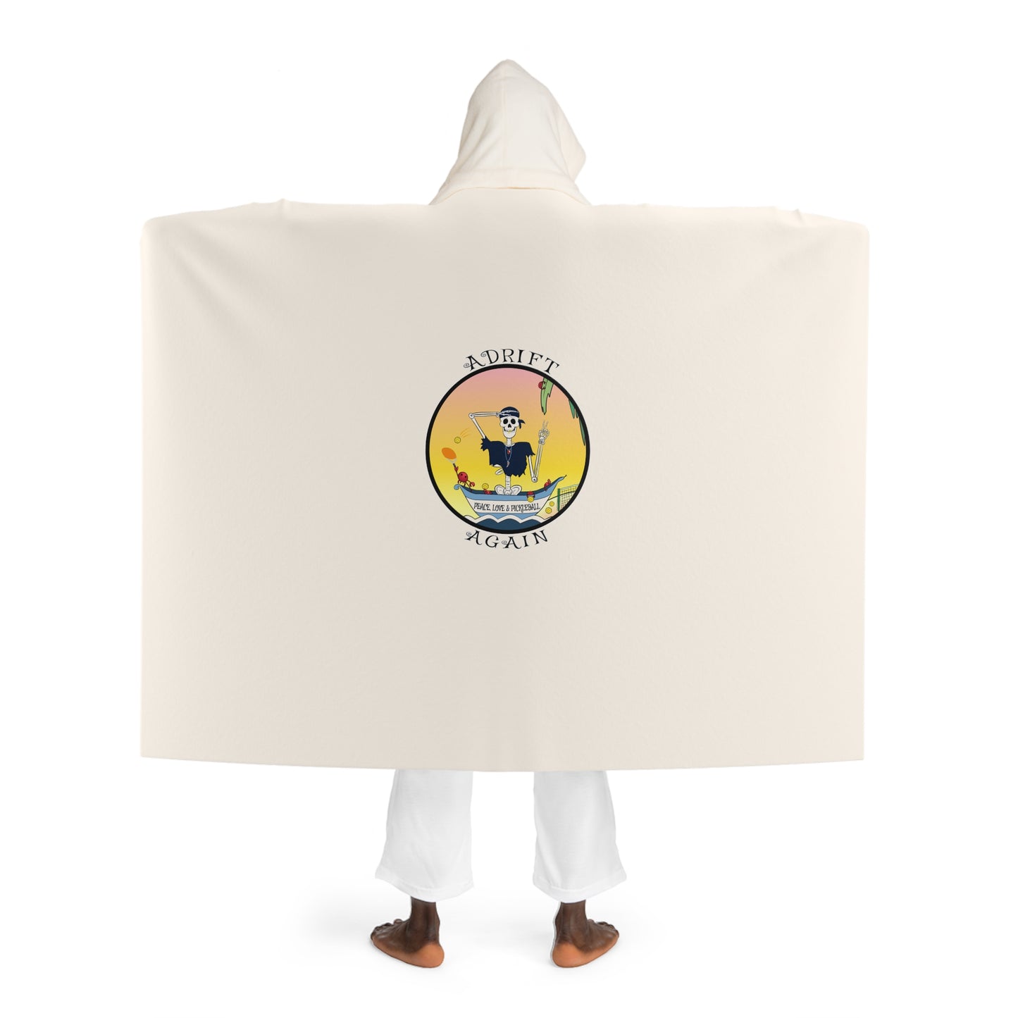 Peace, Love & Pickleball, Hooded Sherpa Fleece Blanket