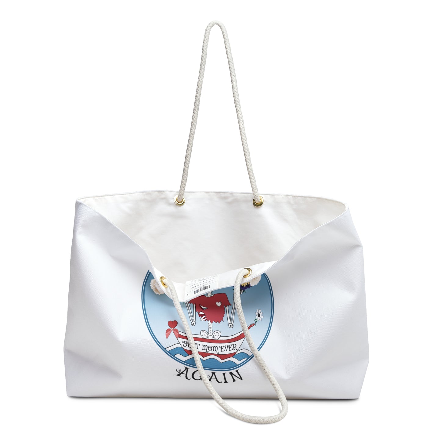 Best Mom Ever,  Canvas Tote (White)