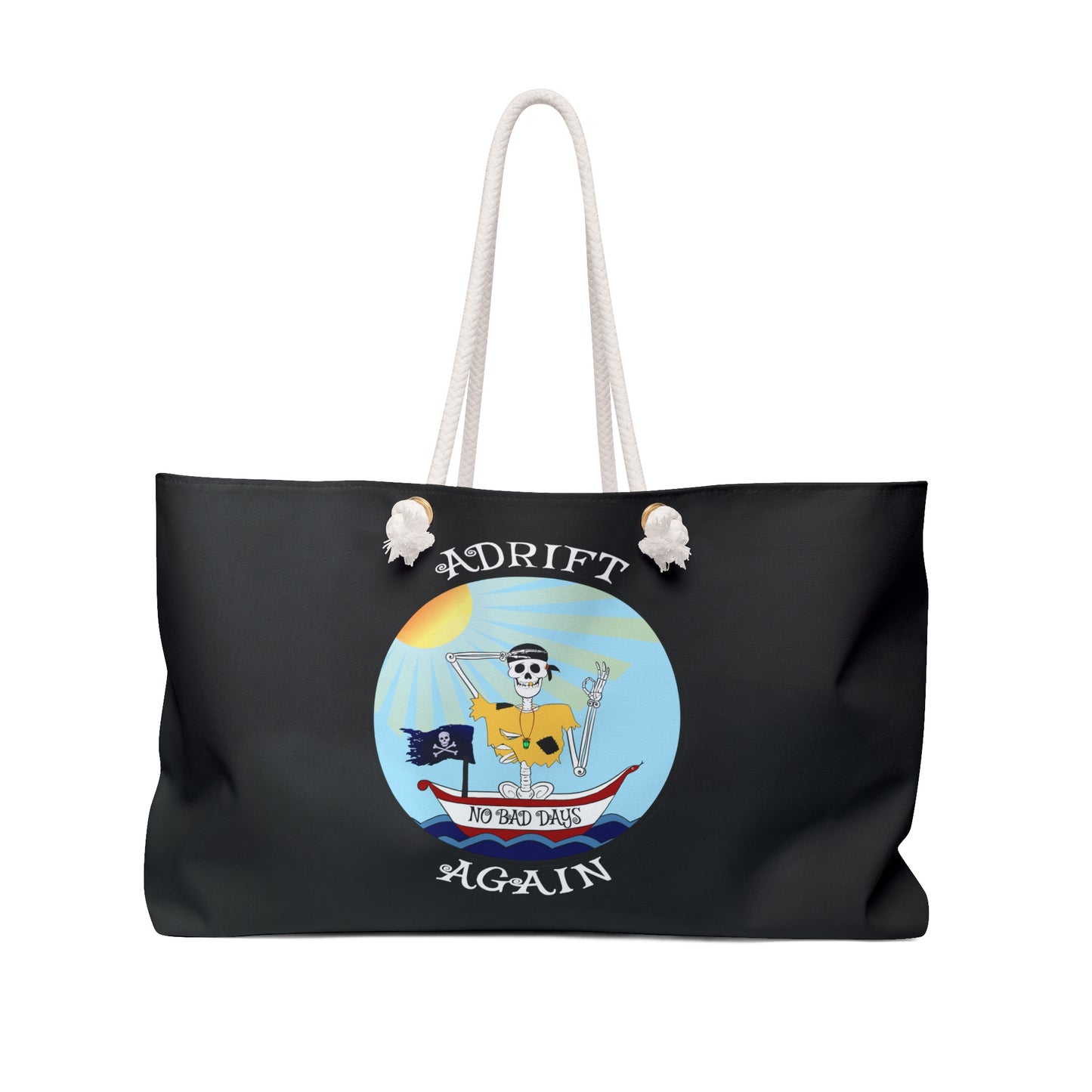 Adrift Again No Bad Days Canvas Tote (Black or White)