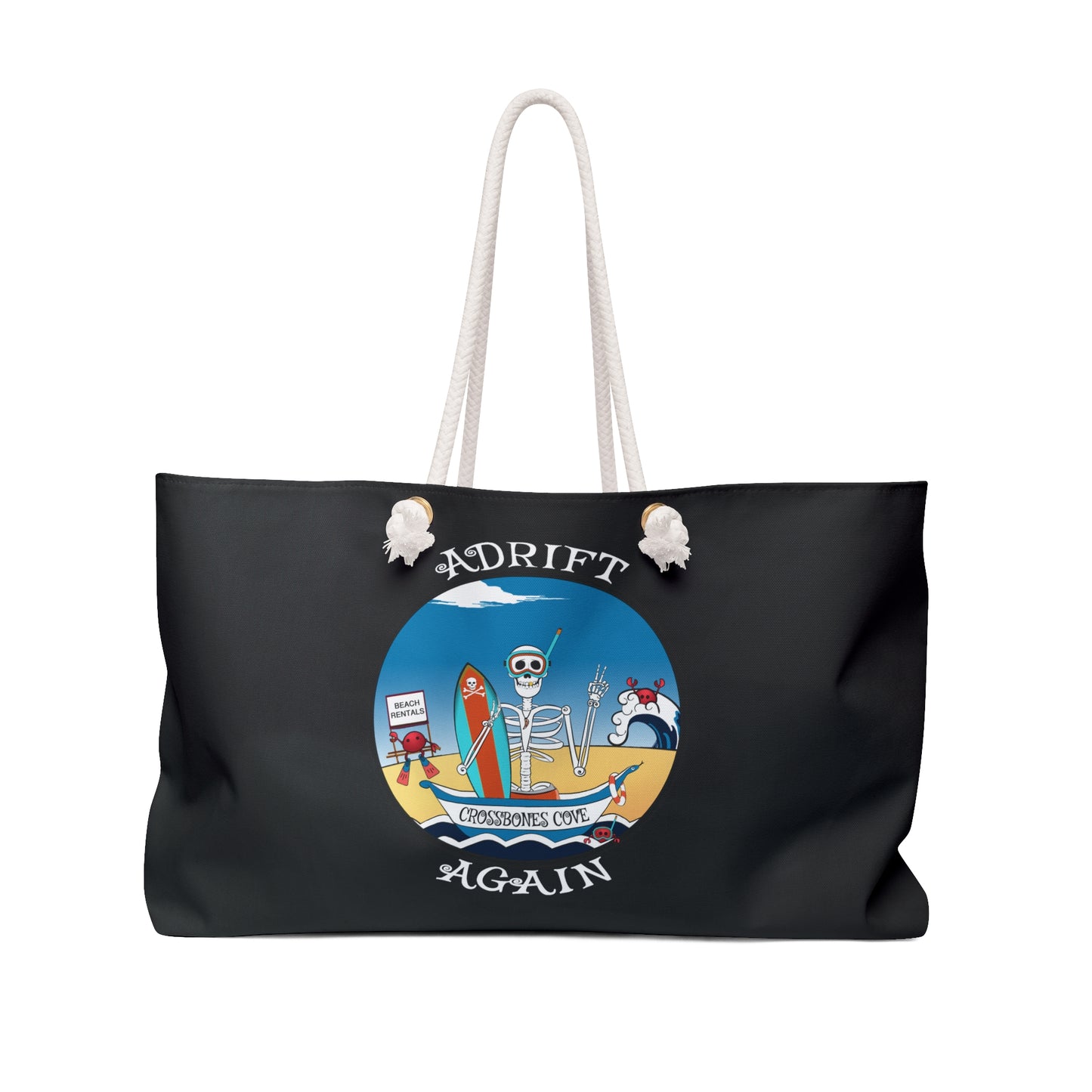 Crossbones Cove,  Canvas Tote (Black or White)