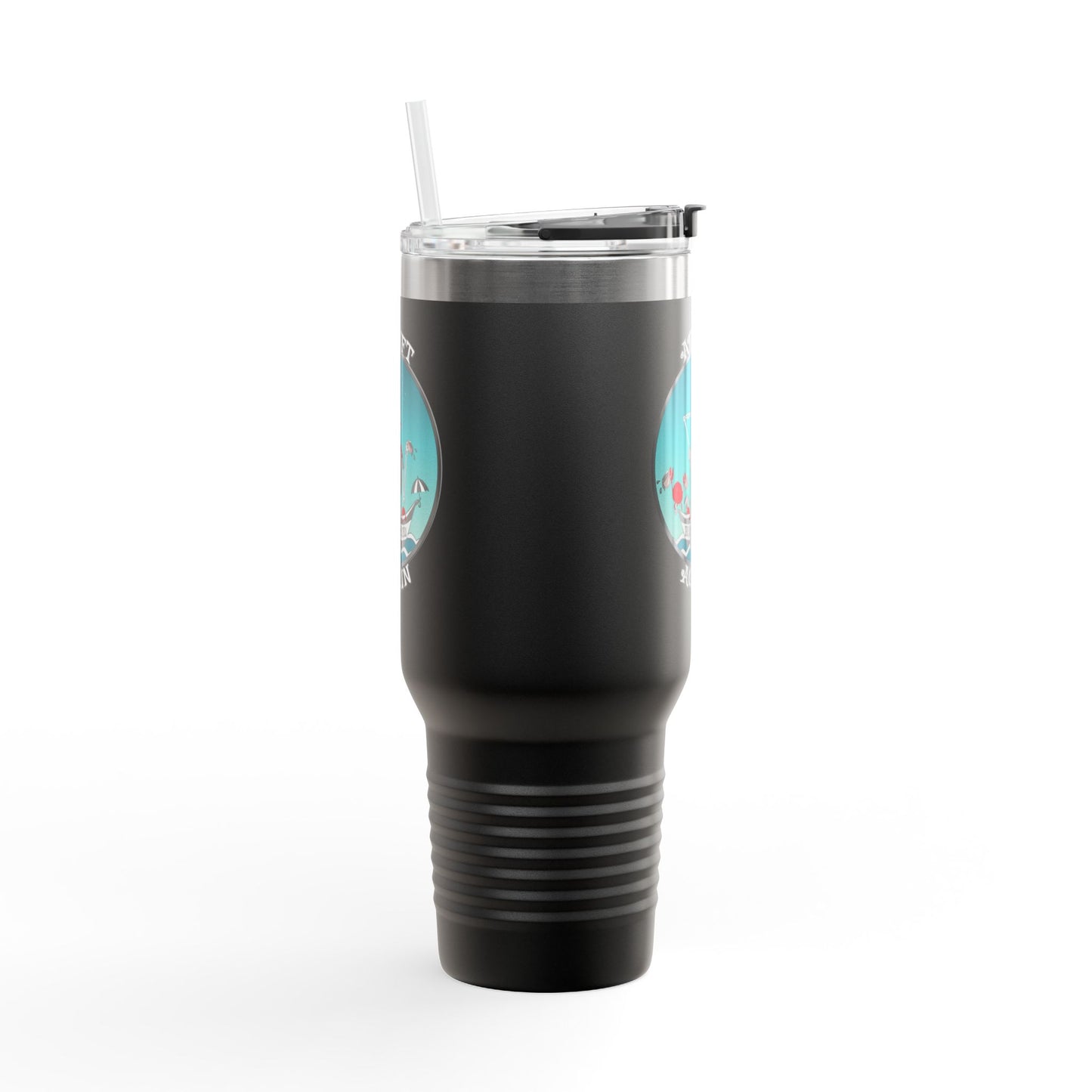 The Crabby Coffee Crew Insulated Travel Mug, 40oz, Teal or Black