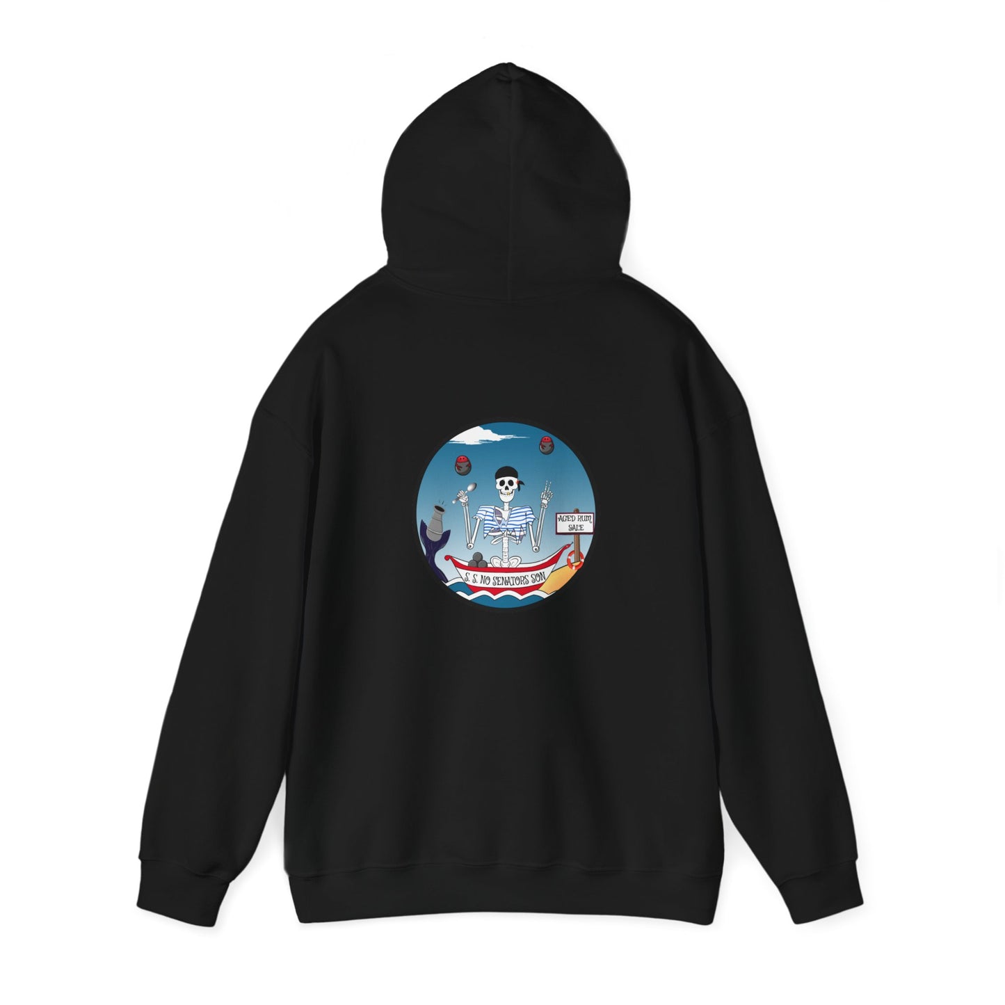 S. S. No Senators Son, The Classic All Day Hooded Sweatshirt, Light Blue, Black, Military Green, and Red