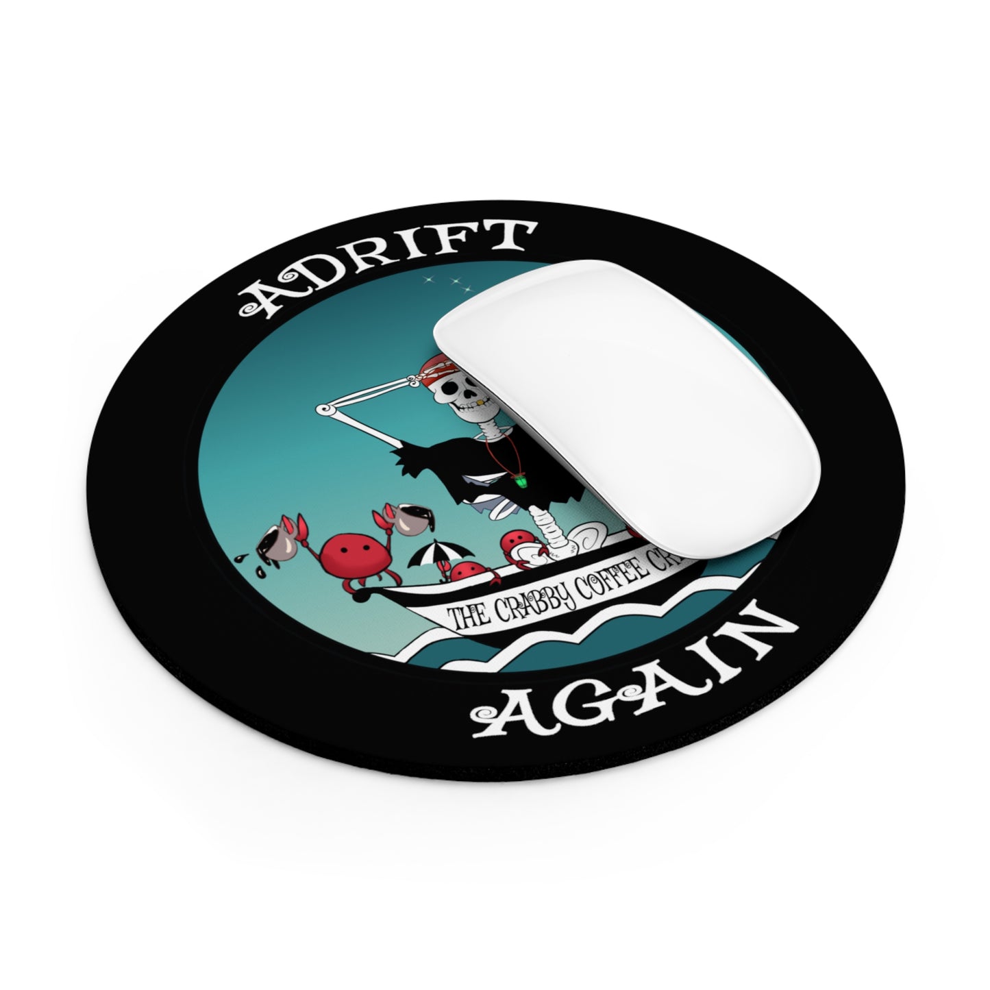 The Crabby Coffee Crew Mouse Pad (Black)