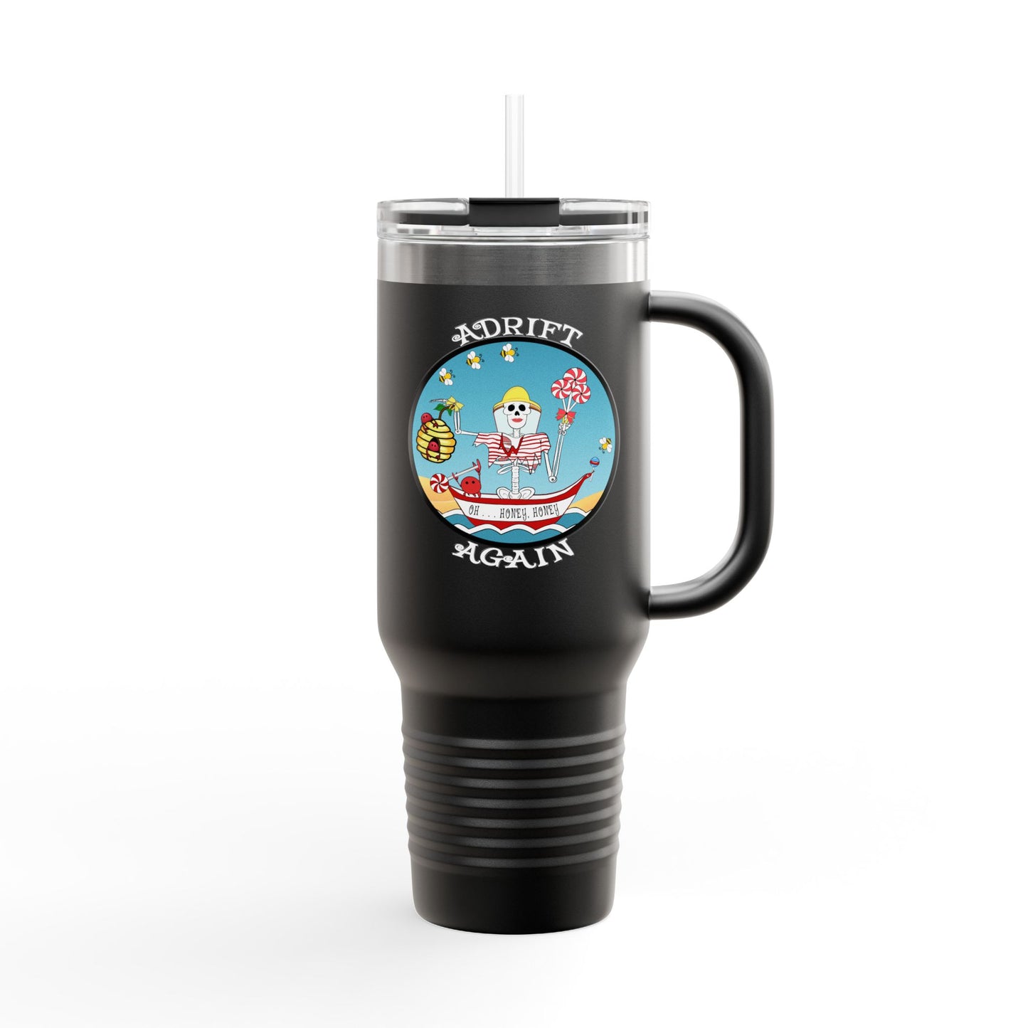 Oh . . . Honey, Honey Insulated Travel Mug, 40oz, Red, White, Black or Blue