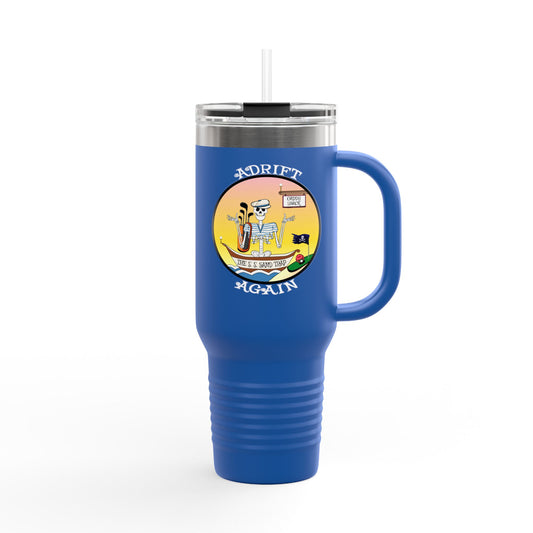 The S. S. Sand Trap Insulated Travel Mug, 40oz, Blue, Red, Black or White