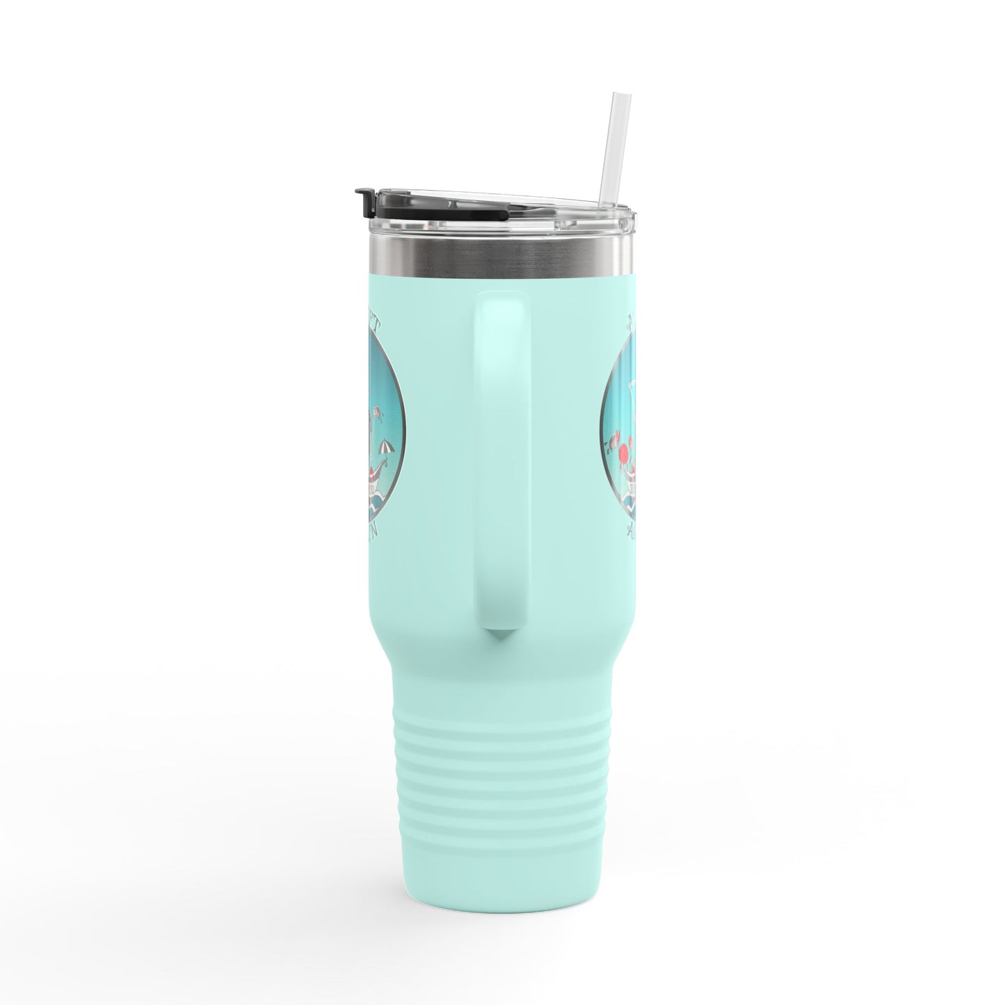 The Crabby Coffee Crew Insulated Travel Mug, 40oz, Teal or Black