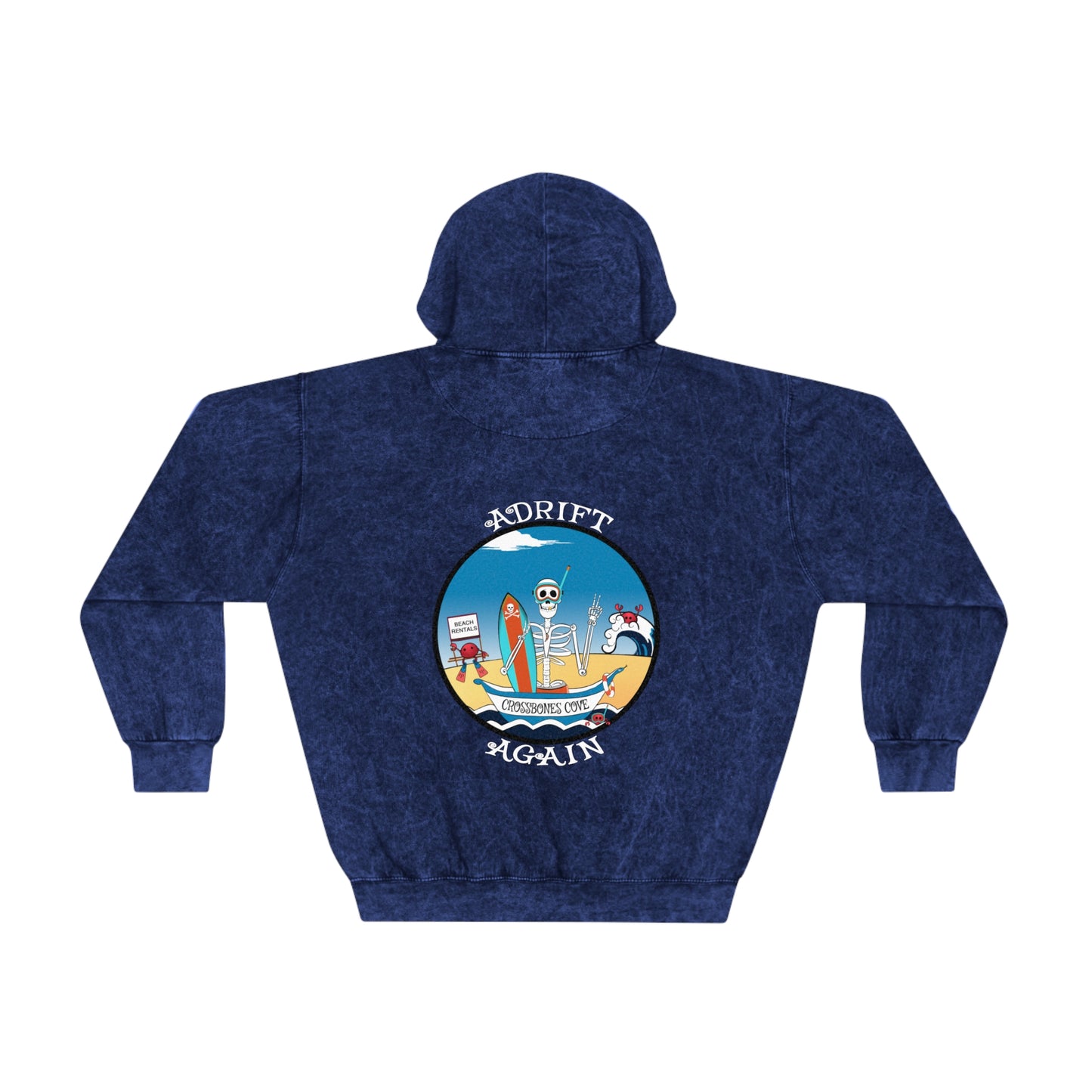 Crossbones Cove, Unisex Mineral Wash Hoodie