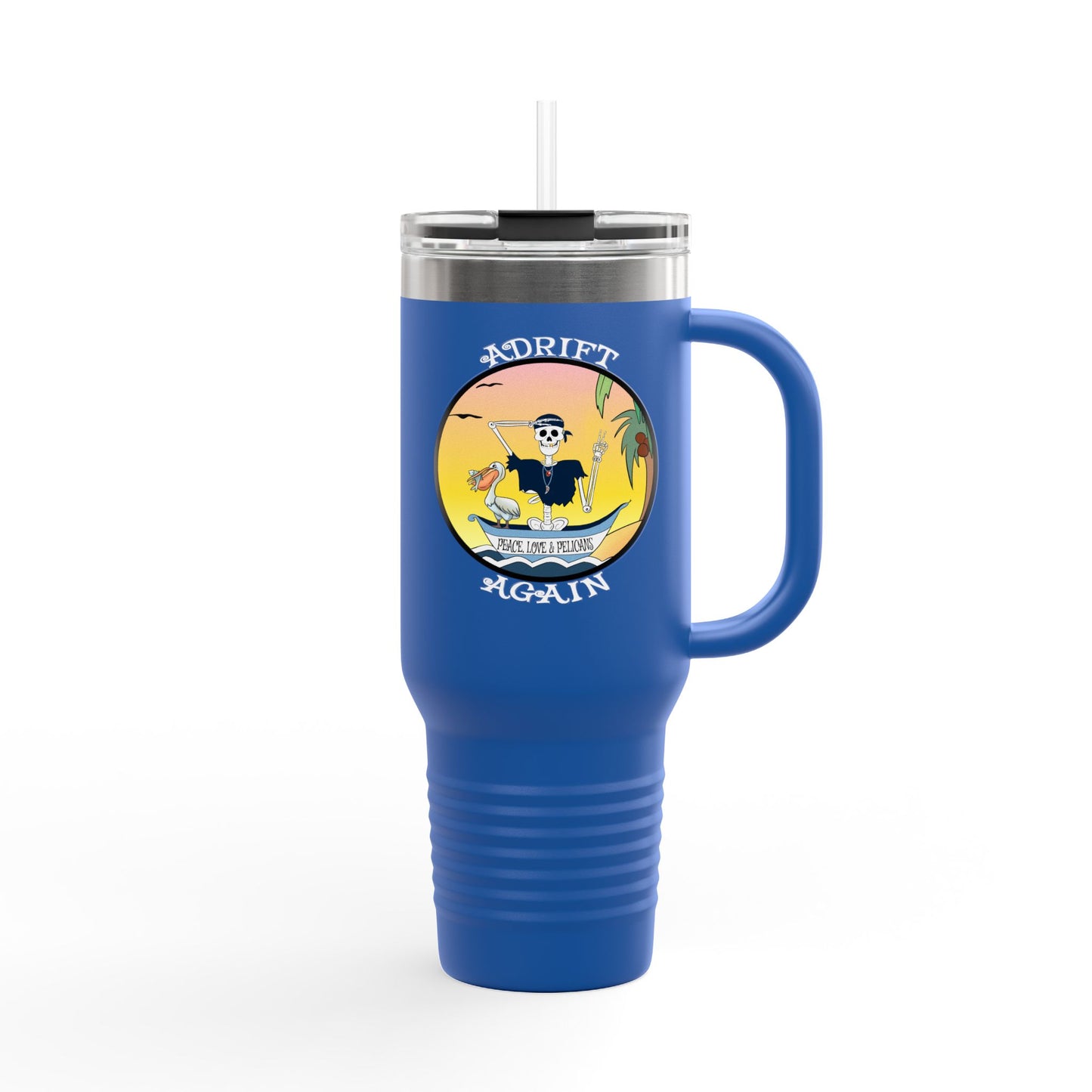 Peace, Love & Pelicans Insulated Travel Mug, 40oz