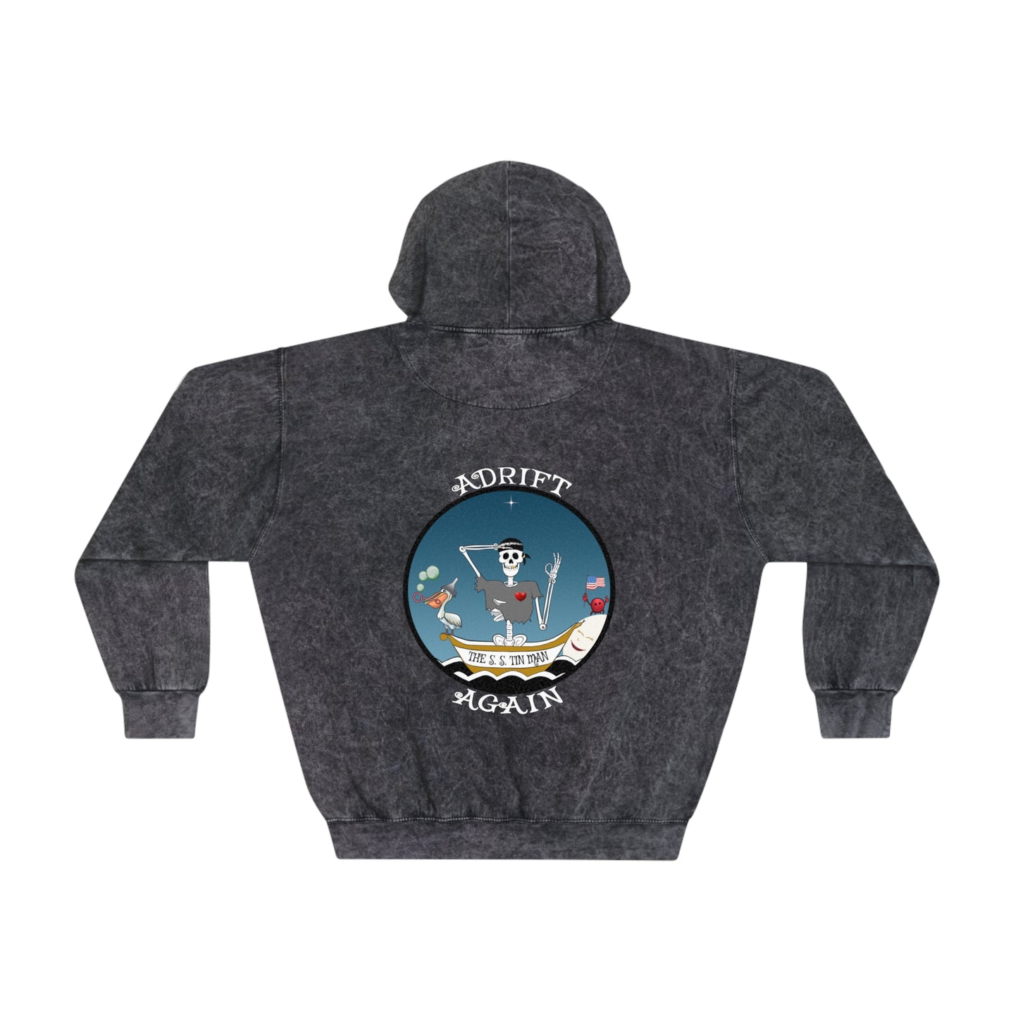 The S. S. Tin Man Unisex Mineral Wash Hoodie (In Blue & Grey)