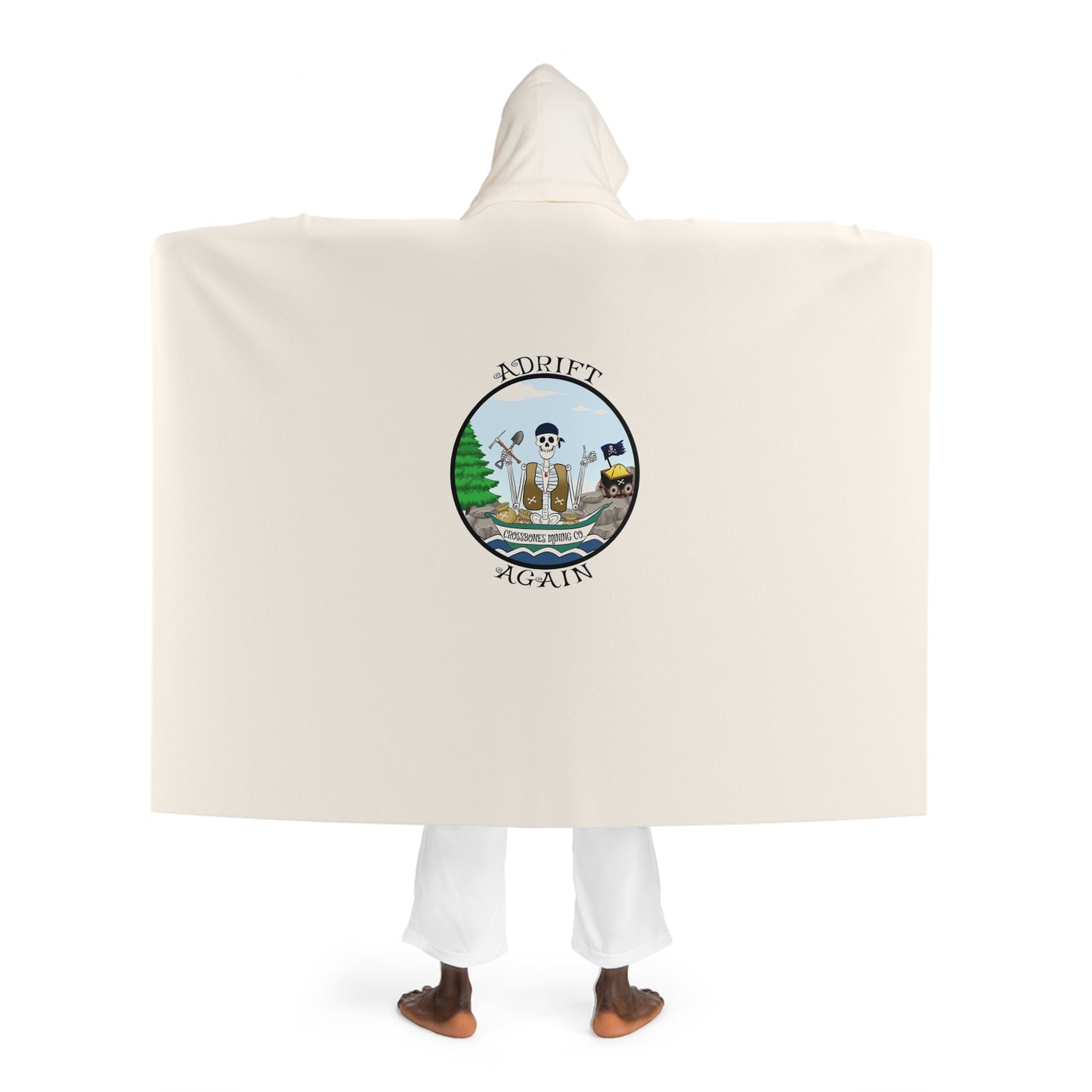 Crossbones Mining Co. Hooded Sherpa Fleece Blanket