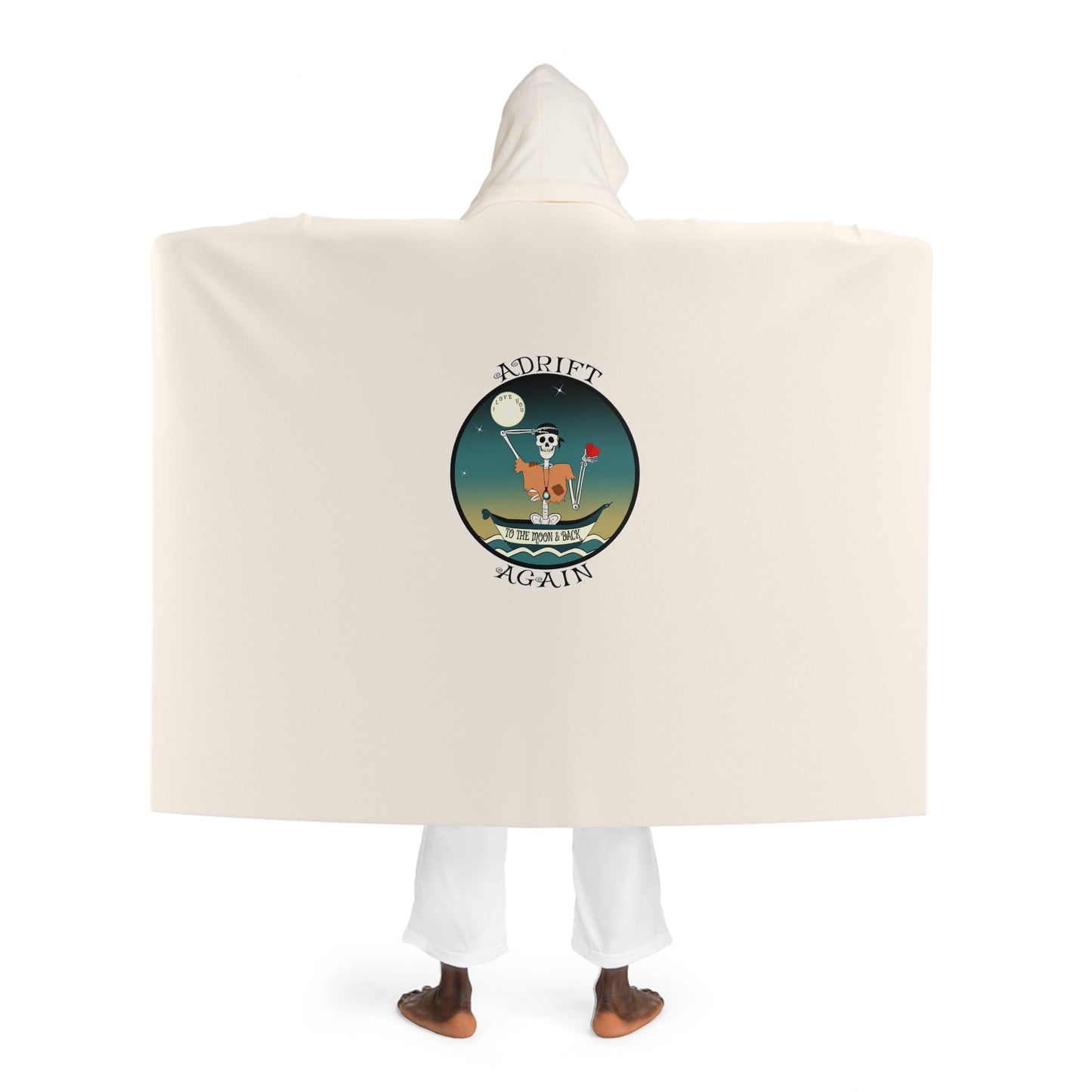 To The Moon & Back Hooded Sherpa Fleece Blanket