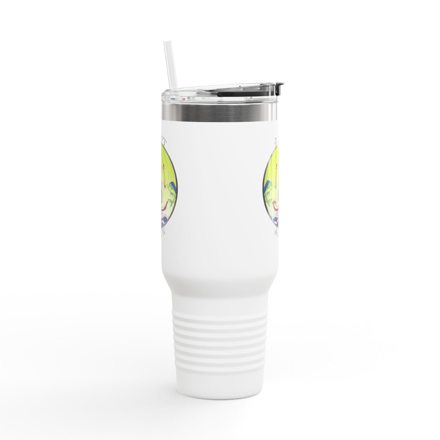 Keepin' It Reel Insulated Travel Mug, 40oz, White, Black or Blue