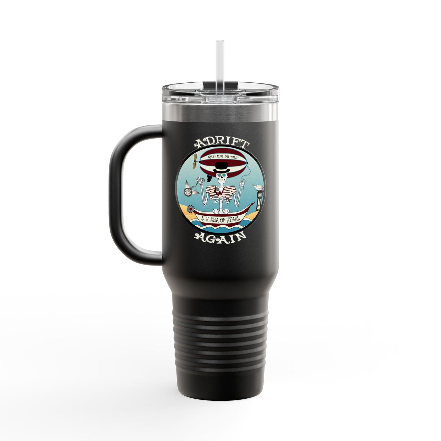 S. S. Sea Of Years Insulated Travel Mug, 40oz, Gray or Black