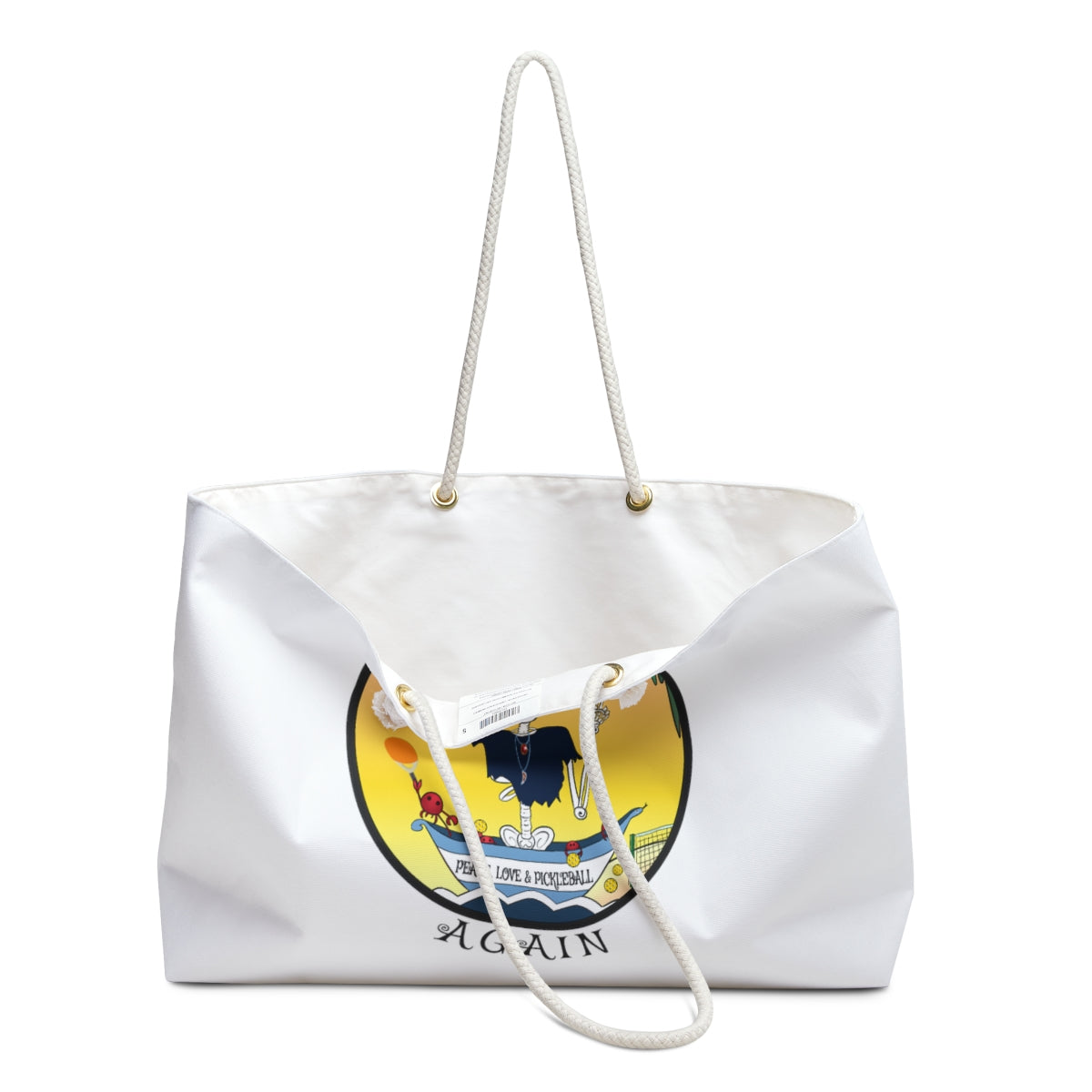 Peace, Love & Pickleball Canvas Tote (Black or White)