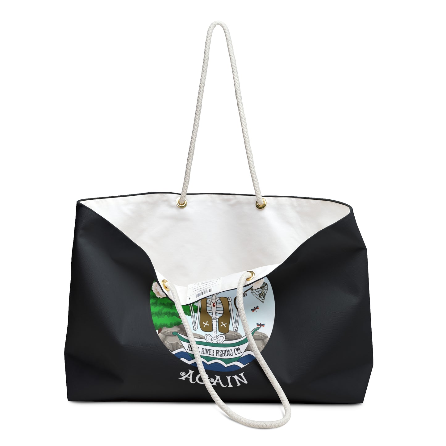 Reel River Fishing Co. Canvas Tote (Black or White)