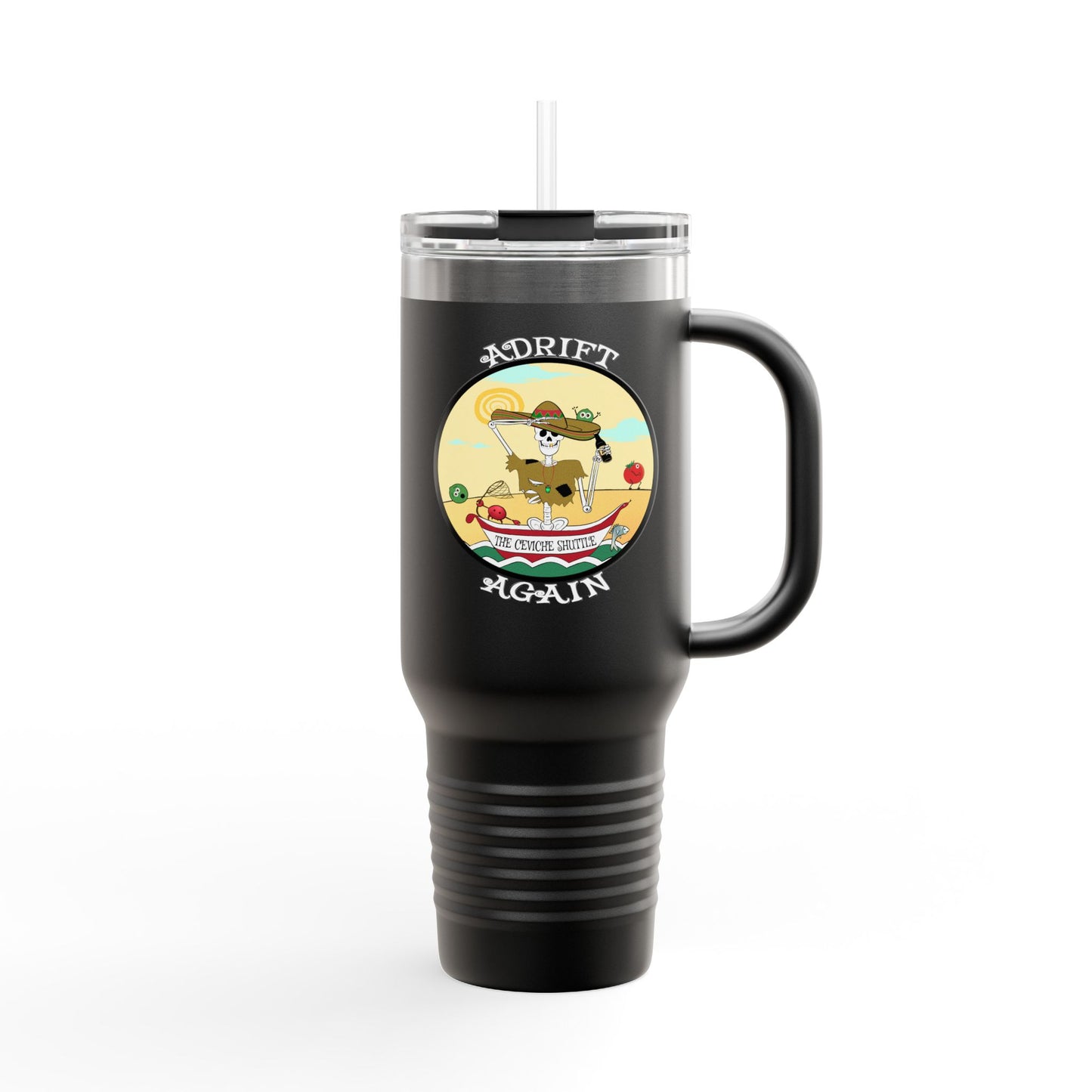 The Ceviche Shuttle Insulated Travel Mug, 40oz, Black, Red or Olive Green