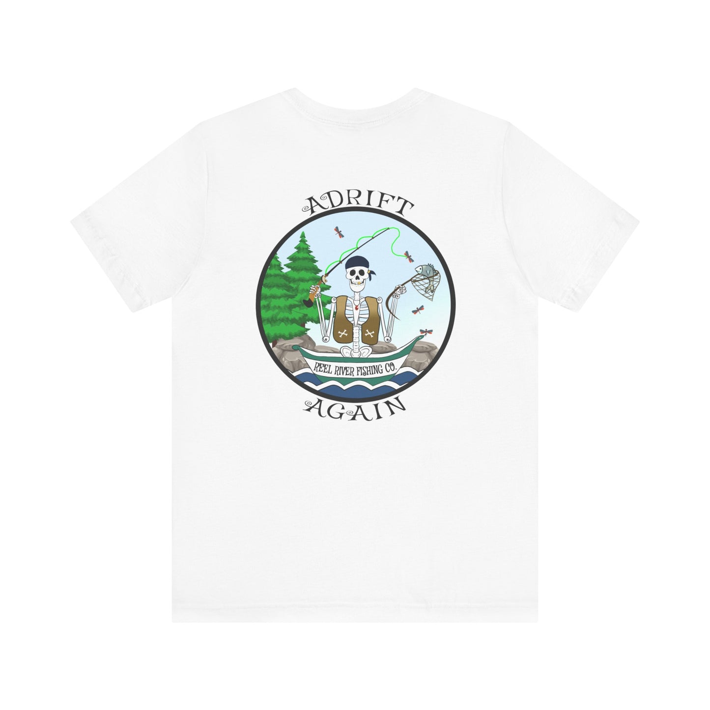 Reel River Fishing Co. Unisex Jersey Short Sleeve Tee  (White & Black)