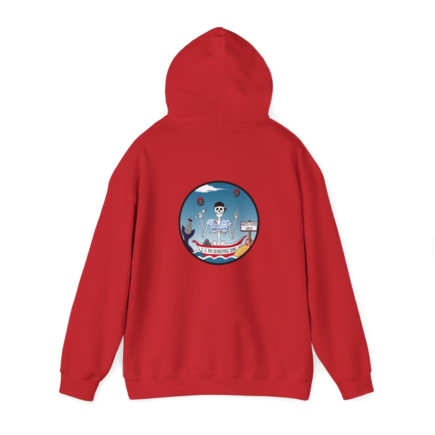 S. S. No Senators Son, The Classic All Day Hooded Sweatshirt, Light Blue, Black, Military Green, and Red