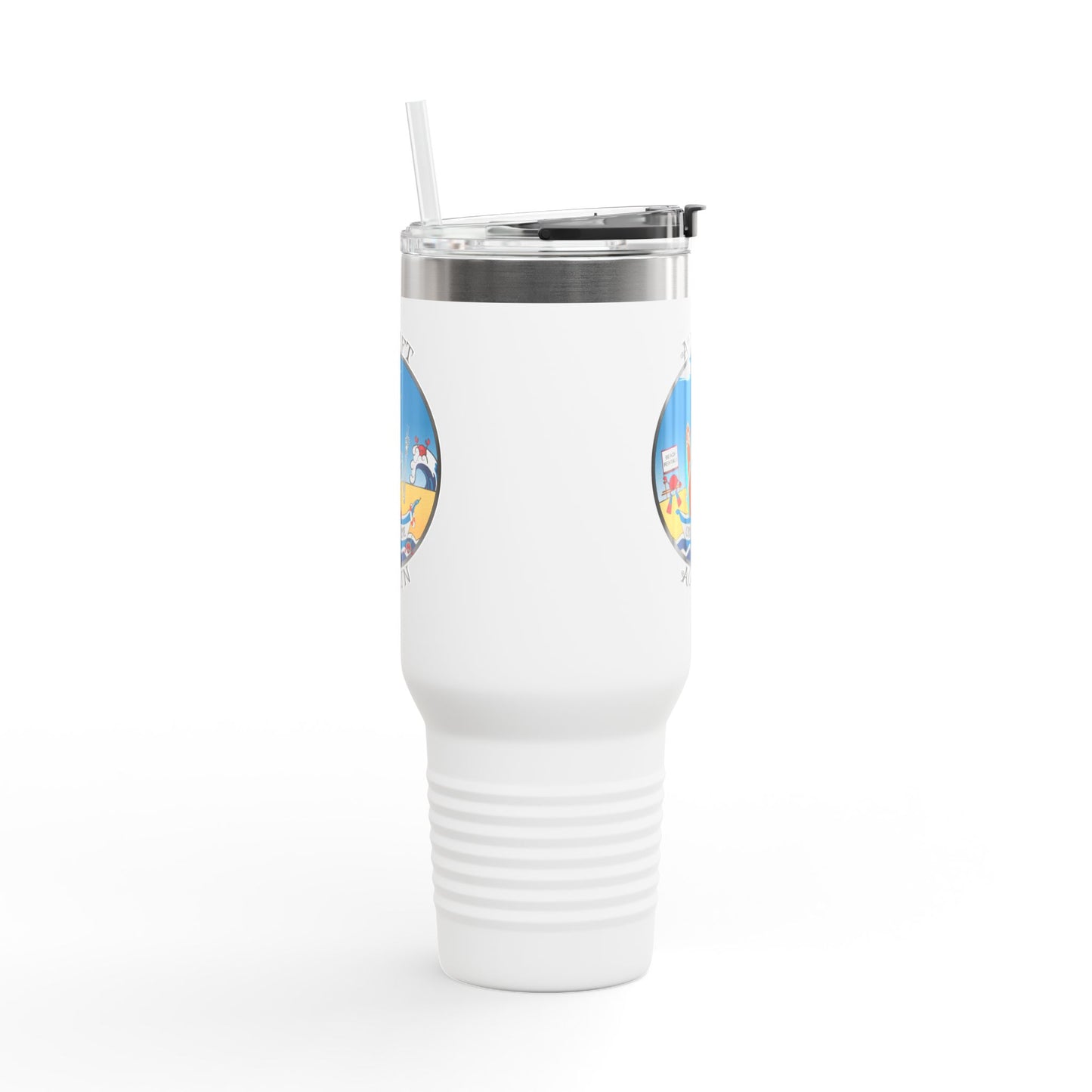 Crossbones Cove Insulated Travel Mug, 40oz, White, Black or Blue