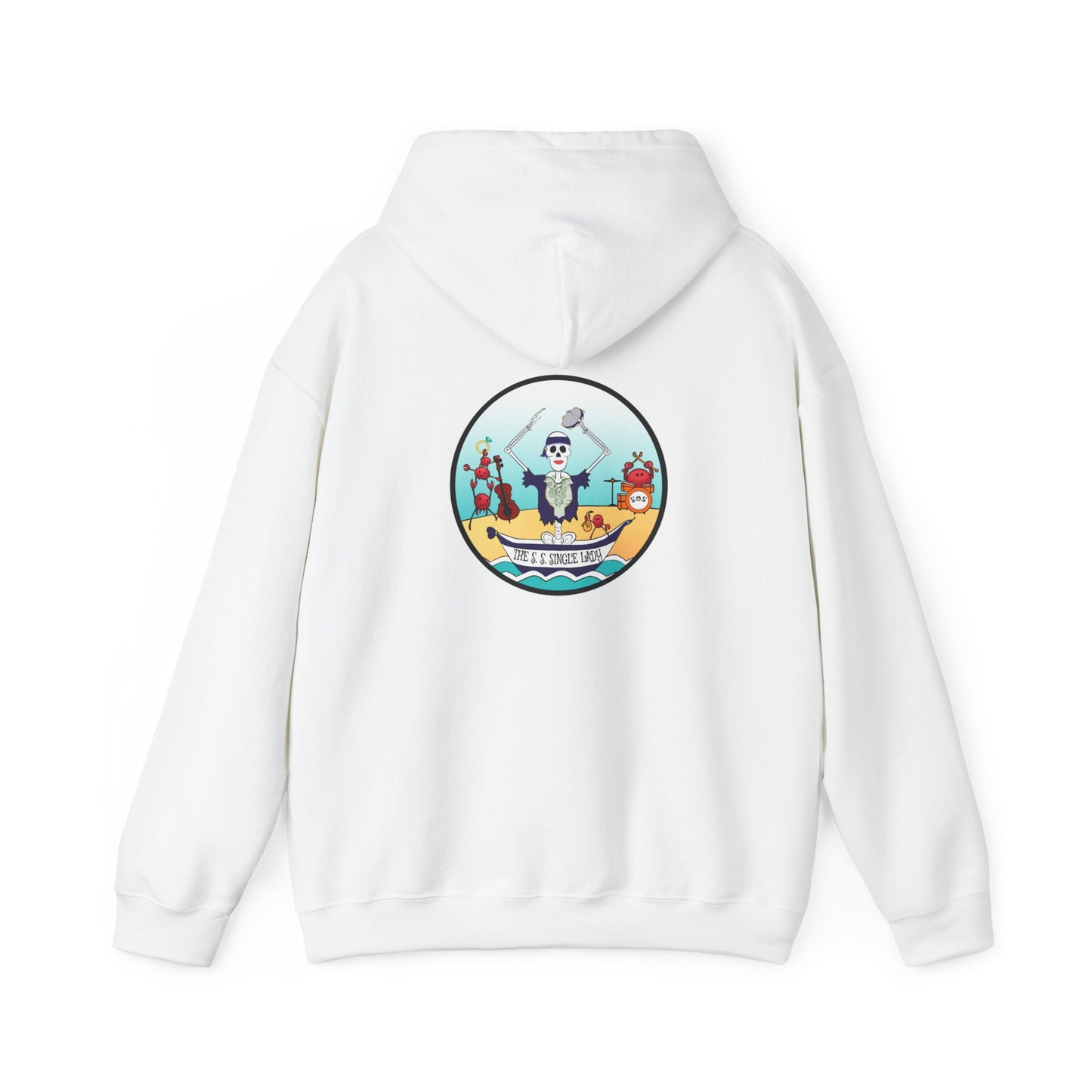 The S. S. Single Lady, The Classic All Day Hooded Sweatshirt, Red, White, Antique Sapphire, and Purple