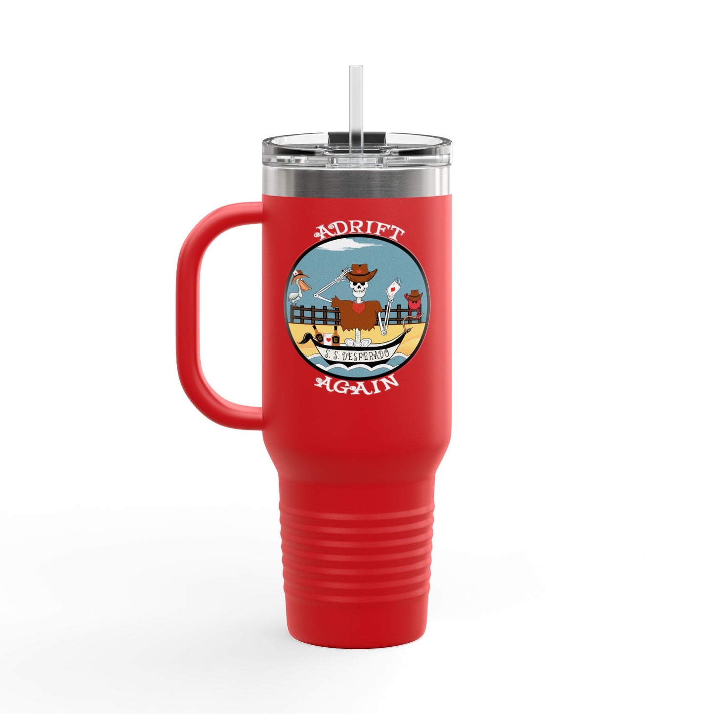 S. S. Desperado Insulated Travel Mug, 40oz, Red or Black