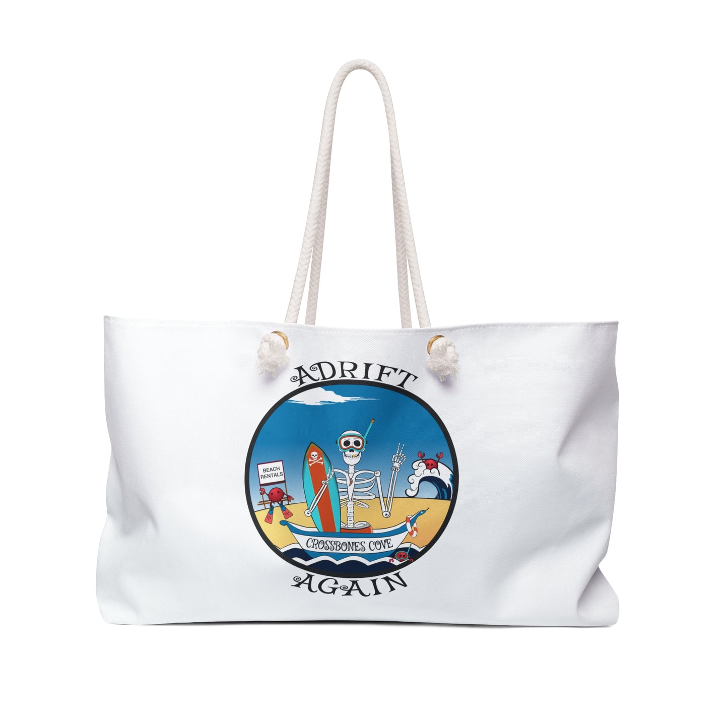 Crossbones Cove,  Canvas Tote (Black or White)