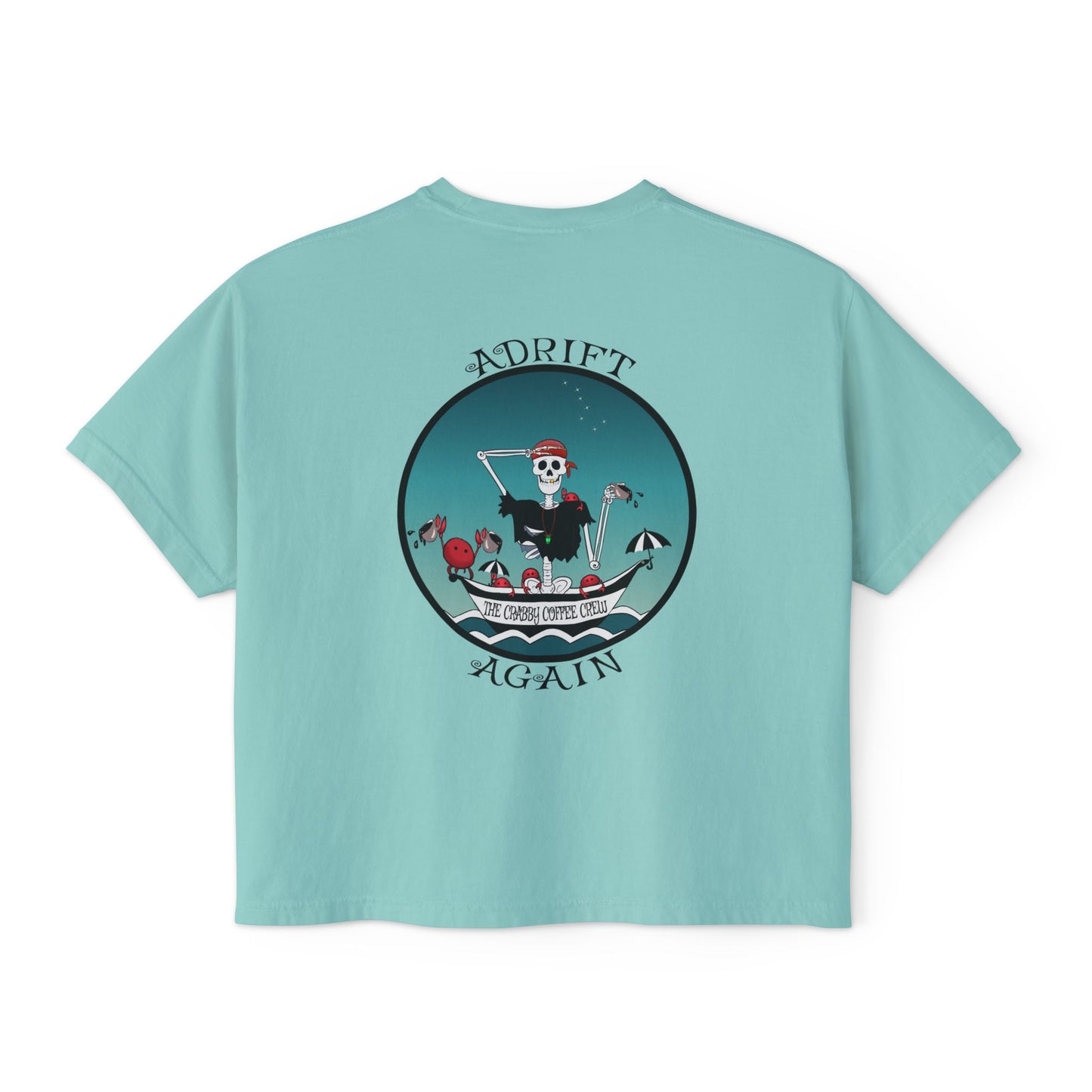 A Boxy Woman's Tee, The Crabby Coffee Crew, Mint