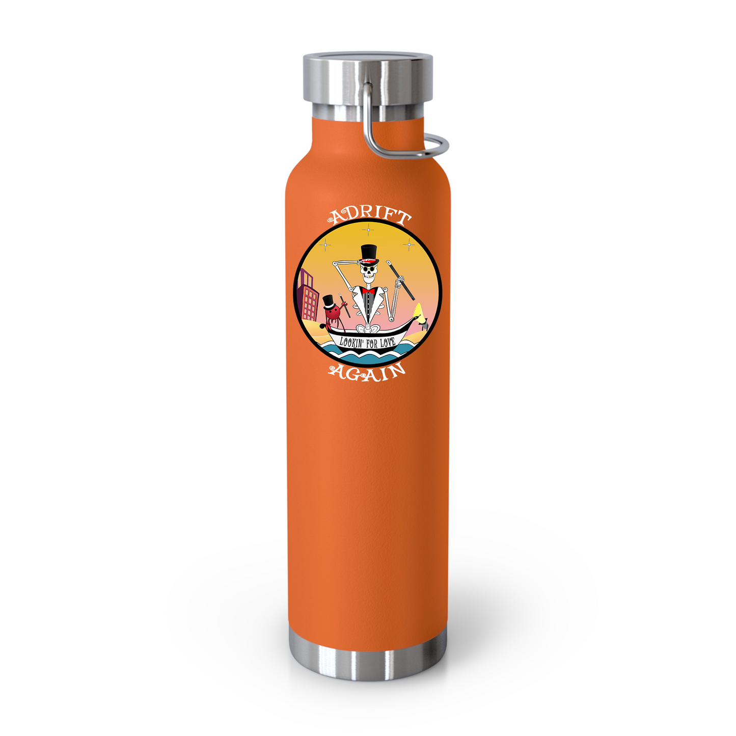 Lookin' For Love 22 oz Water Bottle, Dual Wall, Stainless Steel, In Red or Orange