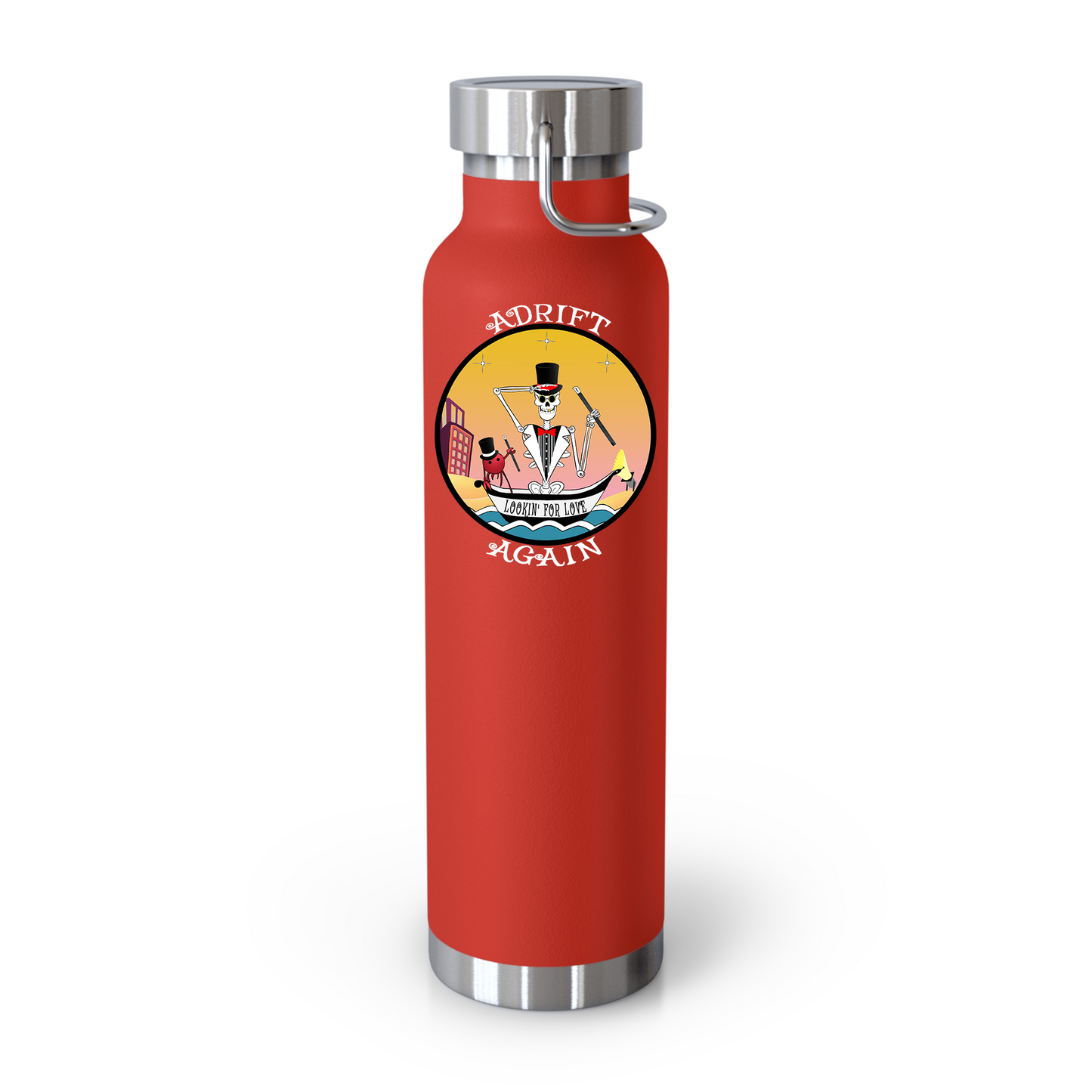 Lookin' For Love 22 oz Water Bottle, Dual Wall, Stainless Steel, In Red or Orange