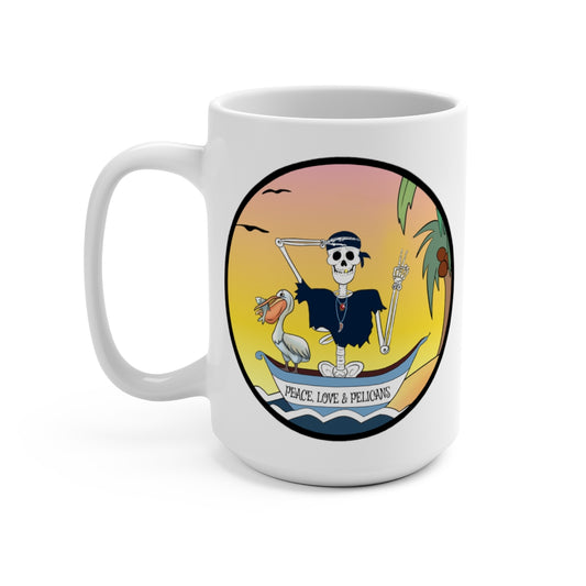 Peace, Love & Pelicans 15 oz Mug