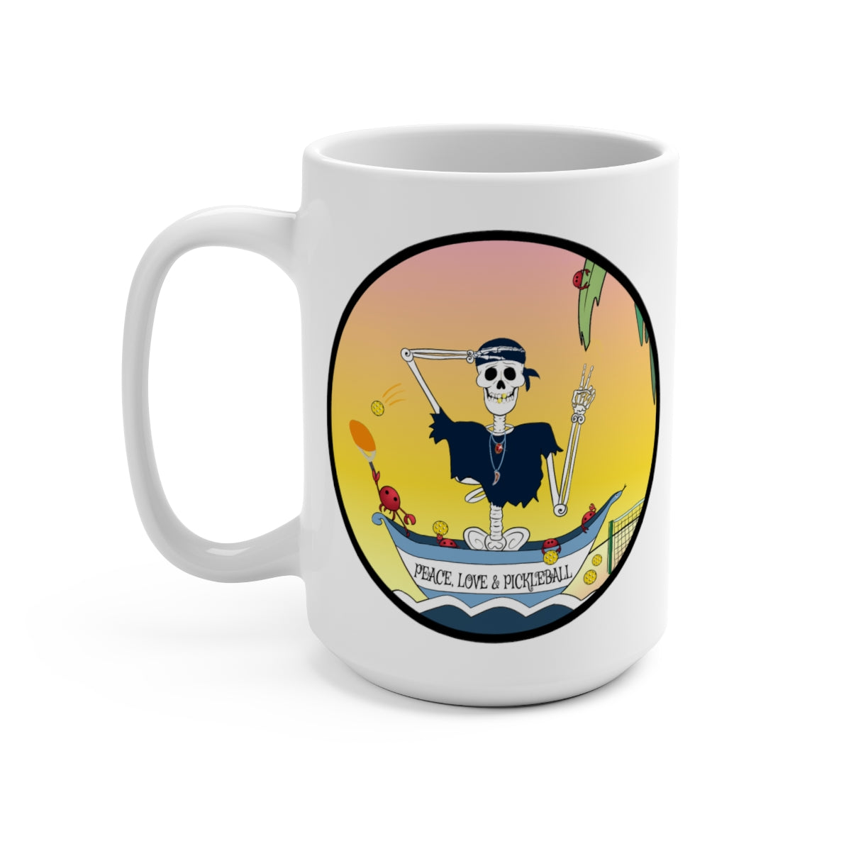 Peace, Love & Pickleball 15 oz Mug